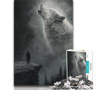 Howling Wolf Jigsaw Puzzles 1000 Pieces for Adults Teens,Help The Brain Exercise Addictive Toys to Cultivate Patience Parent-child Interaction 50x75cm