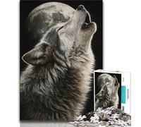 Howling Wolf Jigsaw Puzzles for Adults Teenagers Jigsaws Puzzle,Challenging To Complete But Fun And Humorous Birthday Present,Gifts,Wall Art (38x26cm)