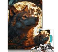 Howling Wolf Jigsaw Puzzles for Adults Teenagers Jigsaws Puzzle,Educational Games Wall Decoration Unique Birthday And Xmas Gifts (38x26cm)