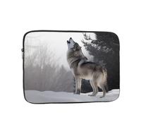 Howling Wolf Laptop Sleeve for Women Men, 17 Inch Waterproof Laptop Bag Lightweight Notebook Computer Cover Bag