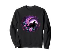 Howling Wolf Moon Celestial Floral Enchantment Sweatshirt