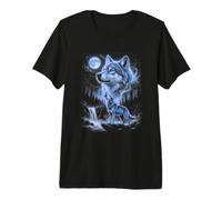 Howling Wolf Moon Night Forest Woods Nature Premium T-Shirt