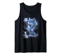 Howling Wolf Moon Night Forest Woods Nature Tank Top