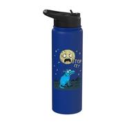 Howling Wolf Moon Stop It Cartoon Funny Stainless Steel Insulated Water Bottle