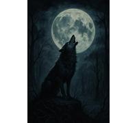 Howling Wolf Notebook: Midnight Moon Journal: 6x9 110 page lined notebook