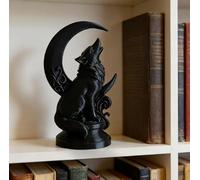 Howling Wolf On Moon Figurine, Gothic Resin Sculpture Cool Desk Decor Men | Mini Resin Sculpture Ornament, Creative Desk Figurine, Cool Decor for Office, Bedroom, Gaming Shelf, Great Gift for Men