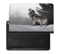 Howling Wolf Passport Holder Vaccine Card Holder Waterproof Passport Wallet Travel Document Organizer for Airport Essentials