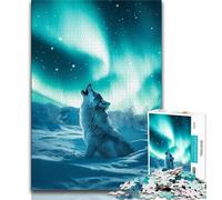 Howling Wolf Puzzles for Teenagers 1000 Pieces,Help The Brain Exercise Addictive Toys to Cultivate Patience Unique Challenge Game 38x52cm