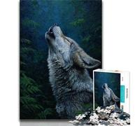 Howling Wolf Puzzles for Teenagers Teens 1000pc Puzzle,Challenging Family Activity Games DIY Toy for Home Wall Decor Gifts (38x26cm)