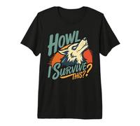 Howling Wolf Questioning Endurance Retro Art Premium T-Shirt
