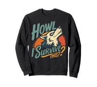 Howling Wolf Questioning Endurance Retro Art Sweatshirt