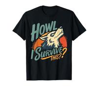 Howling Wolf Questioning Endurance Retro Art T-Shirt