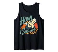 Howling Wolf Questioning Endurance Retro Art Tank Top