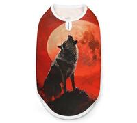 Howling Wolf Red Moon Funny Dog Shirt Lightweight Printed Sleeveless Pet Vest Cats T-Shirts L