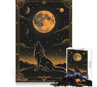 Howling Wolf Tarot Card 1000 Piece Jigsaws for Teenagers Puzzle Reason Skill Fine Thick Happy Challenge Table Accent (38x52cm)