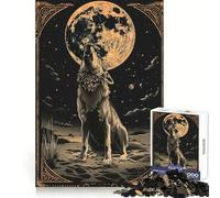 Howling Wolf Tarot Card Adults 1000 Piece Jigsaw Puzzle Brain Think Bright Detail Real Challenge Room Accent (50x75cm)