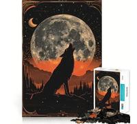 Howling Wolf Tarot Card Jigsaw Puzzles for Adults 1000 Pieces Cognitive Skill Bright Color Fun Challenge Perfect Decor (38x52cm)