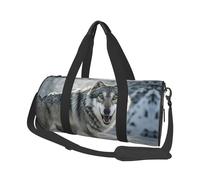 Howling Wolf Travel Duffel Bag Sports Gym Bag, Lightweight Overnight Weekender Bag With Shoes Compartment Yoga Gym Sports Bag For Men Women