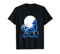 Howling Wolf Under Full Moon Night Sky T-Shirt