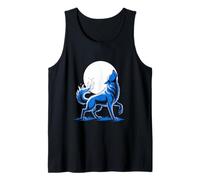 Howling Wolf Under Full Moon Night Sky Tank Top
