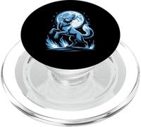 Howling Wolf Under The Moon Art PopSockets PopGrip for MagSafe