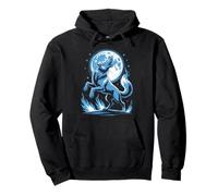 Howling Wolf Under The Moon Art Pullover Hoodie