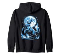 Howling Wolf Under The Moon Art Zip Hoodie