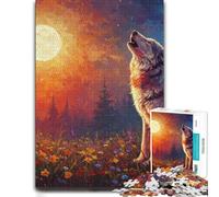 Howling Wolf Under the Moonlight Jigsaw Puzzle for Adults, 1000 Pieces | A flexible puzzle activity: less screen time at home alone or together.