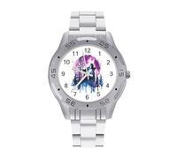 Howling Wolf Watercolor Quartz Watch Alloy Watch Dress Decorative for Business Men Women with Design Pattern Print
