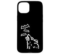 Howling Wolf's head with bats in heaven - Halloween Case for iPhone 15 Plus