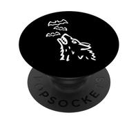 Howling Wolf's head with bats in heaven - Halloween PopSockets Adhesive PopGrip
