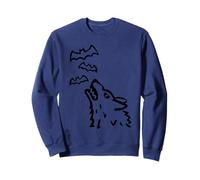 Howling Wolf's head with Bats in Heaven - Halloween Sweatshirt