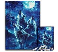 Howling Wolves on The Mountain 1000 Pieces Puzzles for Adults Difficult Puzzles for Adults Home Activity for Holidays, Birthdays, And Family Game Nights 26X38CM/10.23x14.96inch
