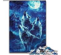 Howling Wolves on The Mountain 1000Pc Adults Jigsaw Puzzle cardboard Jigsaw for Home Decor, Ideal Christmas & New Year Gift for Teenagers size 26x38cm