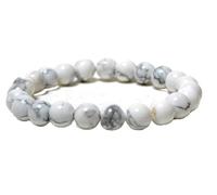 Howlite 8 Mm Gemstone Power Beaded Round Bracelet Fashion Crystal Healing Gift positive Energy Peace Accessory Meditation handcrafted