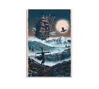 Howl's Moving Castle Posters Aesthetic Wall Art Canvas Vintage Poster Decorative Painting for Living Room Bed Room Decor 08x12inch(20x30cm) Unframe-style