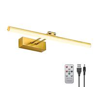 HOWMZON Picture Light, Battery Picture Lights with Remote of Timer and Dimmable, 20 Metal Art Light for Paintings,Display Lamp for Wall Gallery Dartboard Portrait Frame Artwork (Copper)