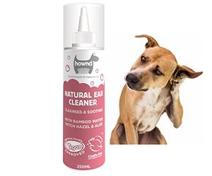 HOWND 100% Natural Dog Ear Cleaner Non-Toxic Ear Cleaner for Dogs - Stops Itchy & Waxy Ears with Bamboo Water 250ml - Ear Cleaner Dog for All Breeds and Ages