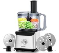 Howork 1500W Food Processor, Large Capacity Multifunctional Kitchen Processor, For Shredding, Slicing, Chopping, Grinding, Smoothies, Chopping, Stuffing and Making Dough, Stainless Steel Silver