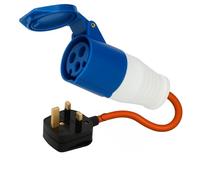16amp to 13amp Adapter Hook Up Cable 3 Pin UK Electric Hook Up Adapter 230v for Camping Caravan Motorhome Mains to UK Plug (3 Pin to UK Hook Up)
