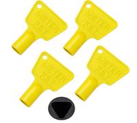 HowseHold Gas Meter Box Key Yellow (4 Keys) Triangular Electric Utility Box Key Plastic Black Gas Meter Key for Reading