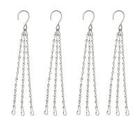 HowseHold Hanging Basket Chains 3 Point (Pack of 4) 14" Inch 36cm Metal Replacement Chain For Hanging Basket Bird Feeder Flower pots and Ornaments