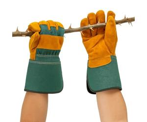 HowseHold Heavy Duty Leather Gardening Gloves Warm, Thorn Proof, Durable Work Gloves for Men & Women Ideal for Pruning, Landscaping, Farming, and Outdoor Jobs One Size Fits All