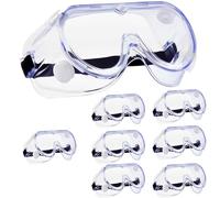 HowseHold Safety Goggles (Pack of 8) Anti Fog Protective Safety Glasses Chemical Splash Resistant Clear Eye Protection for Home Lab Workplace Comfortable Strap