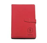 howson london 2026 Personalised A5 Leather Notebook, 220 Pages PU, Personalised Journal Diary for Women Men, Custom Gifts for Graduation Christmas Retirement Appreciation Birthday (Red Design 2)