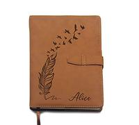 howson london 2026 Personalised A5 Leather Notebook, 220 Pages PU, Personalised Journal Diary for Women Men, Custom Gifts for Graduation Christmas Retirement Appreciation Birthday (Brown Design 1)