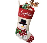 howson london Personalised Christmas Stockings Custom Family Stockings Christmas Decorations Large Xmas Stockings Hanging Gift Bag Socks Ornaments Candy Pouch Bag for Kids Adults (Snowman-3D)