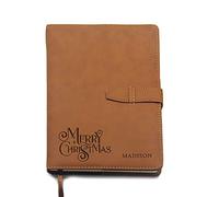 howson london Personalised Gift for Mum Women Men Christmas Journal Diary Notebook A5 Size Custom PU Leather Notebook Leather Diaries for Her Him Daughter Girl Boy Gift for Christmas(Brown Design 3)