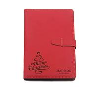 howson london Personalised Gift for Mum Women Men Christmas Journal Diary Notebook A5 Size Custom PU Leather Notebook Leather Diaries for Her Him Daughter Girl Boy Gift for Christmas(Red Design 2)