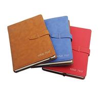 howson london Personalised PU Leather Notebook Diary Business A5 Size Buckle Diary Notepad New Lined Hardback Journal Diary Leather Bound Notebook Graduation Teachers Gift for Christmas(Brown)